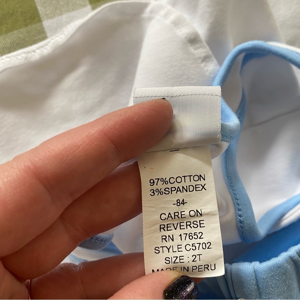 Florence Eiseman White Blue Tennis Short Set Outfit 2t - Picture 15 of 15